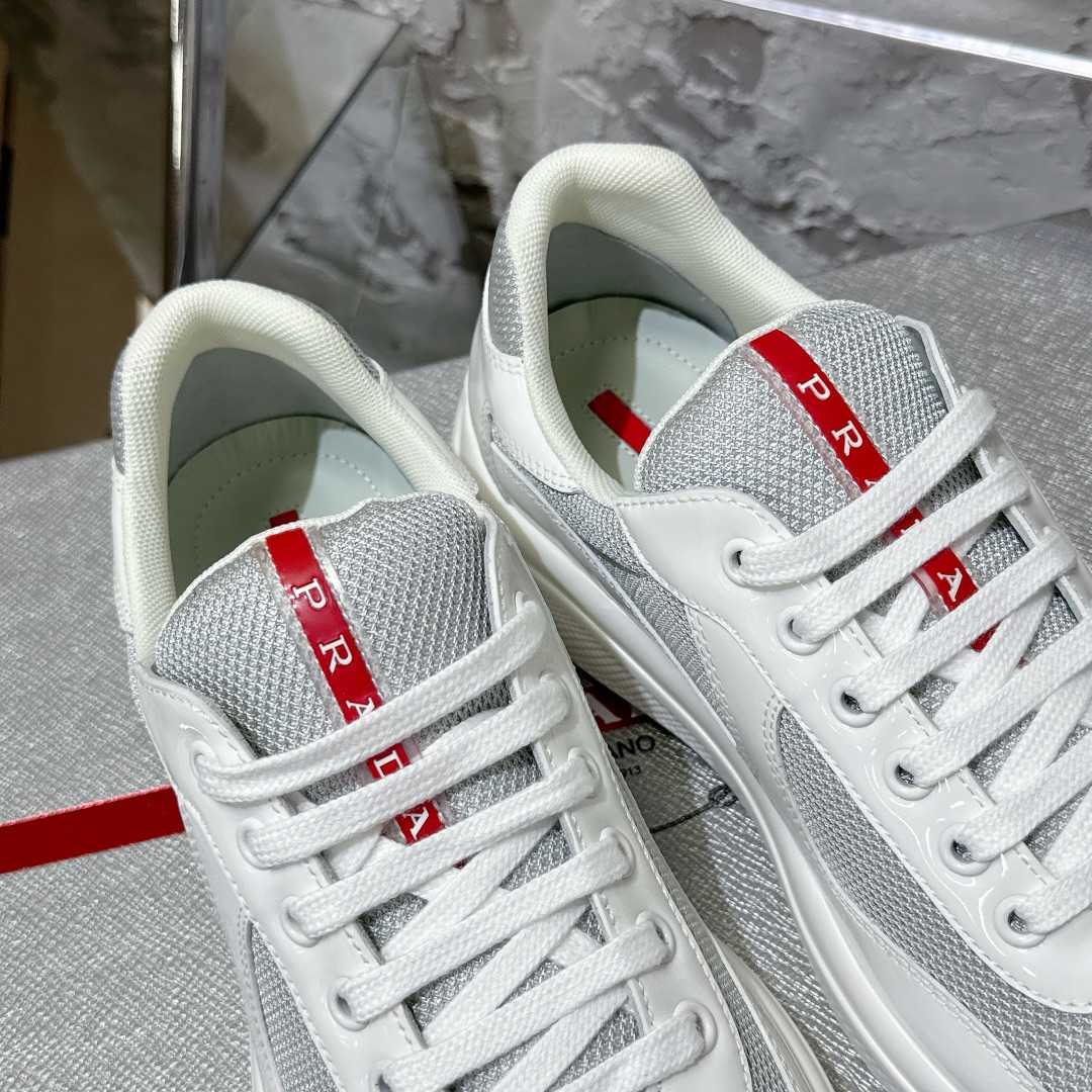 Patent leather and technical fabric Prada America's Cup sneakers