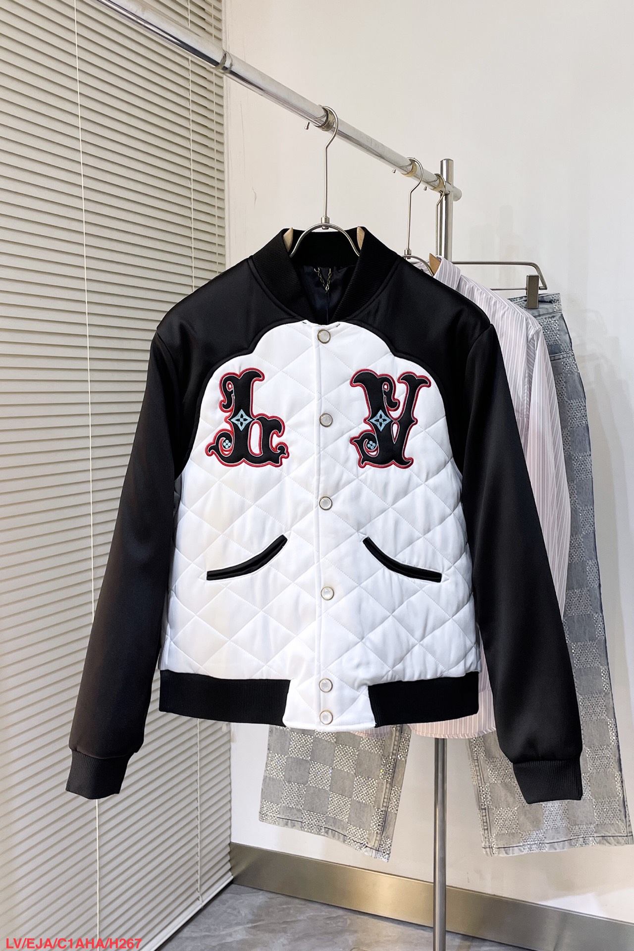 Bicolor Satin Bomber Jacket