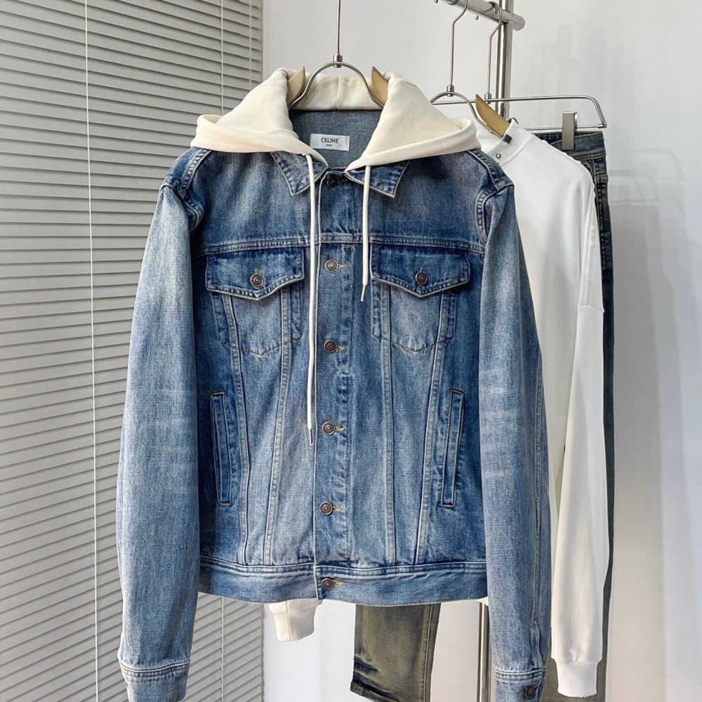 Celine trucker jacket in union wash denim