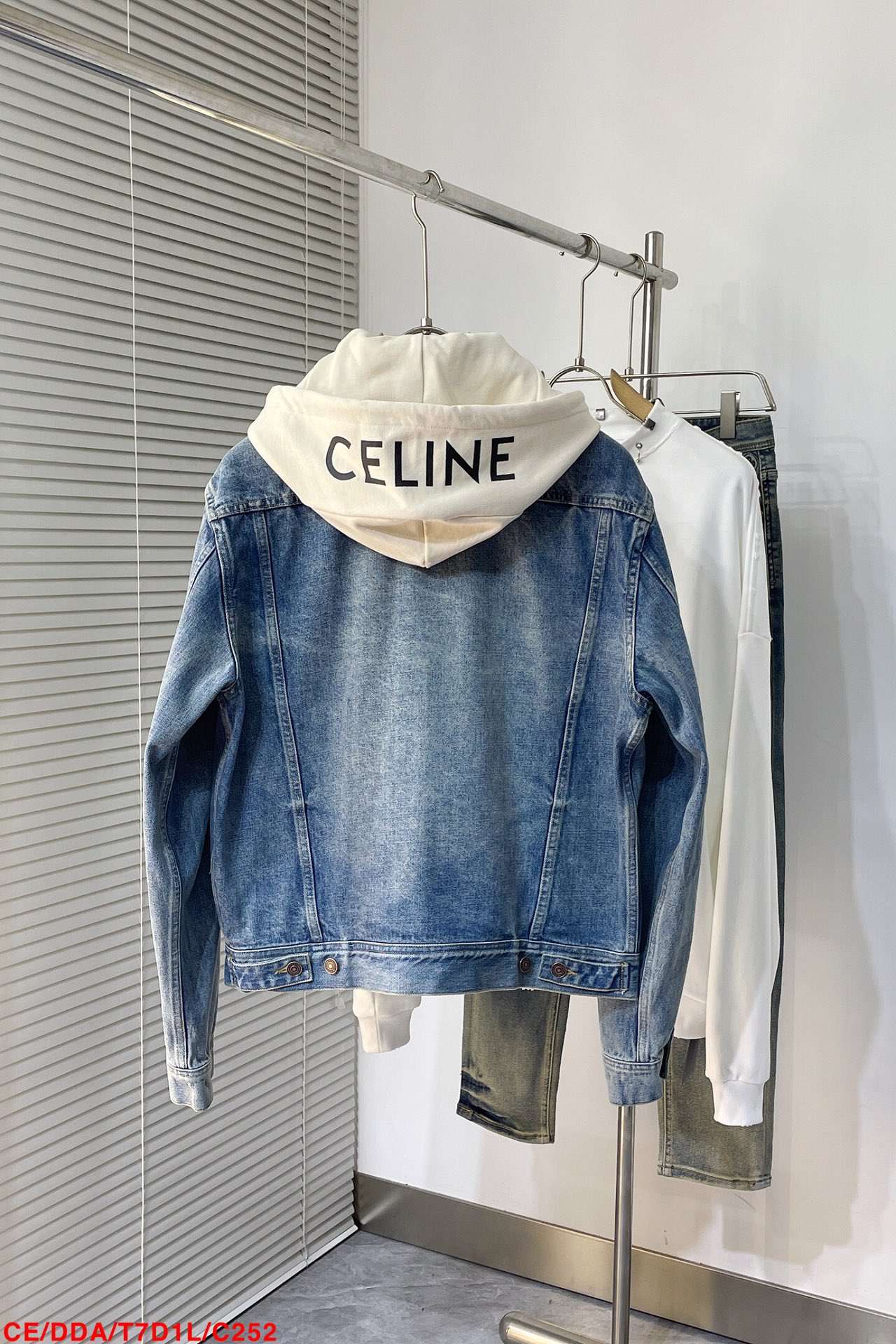 Celine trucker jacket in union wash denim