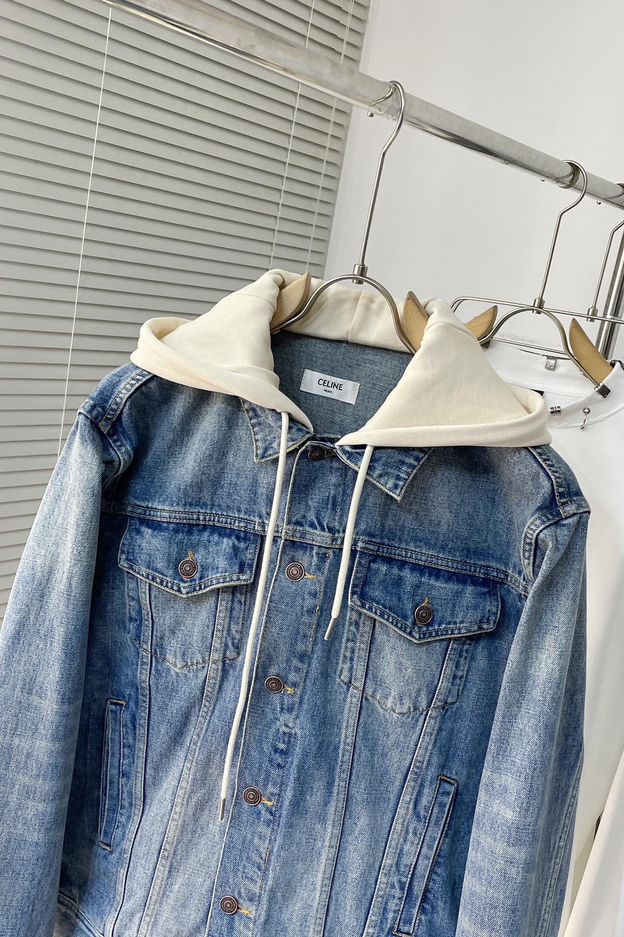 Celine trucker jacket in union wash denim